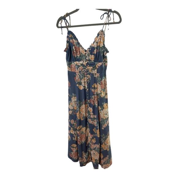 Auguste the Label Midi Dress Cottage Rituals Ruffle Button Front Floral Blue 2 - Picture 3 of 11